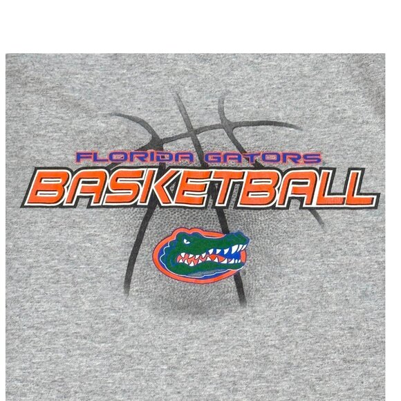 Florida Gators Basketball T-Shirt 2XL Gray Cotton Mens Short Sleeve Sports Tee - Picture 1 of 7